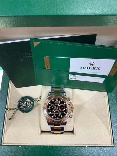 116503 ROLEX DAYTONA BLACK DIAL MINT COMPLETE SET