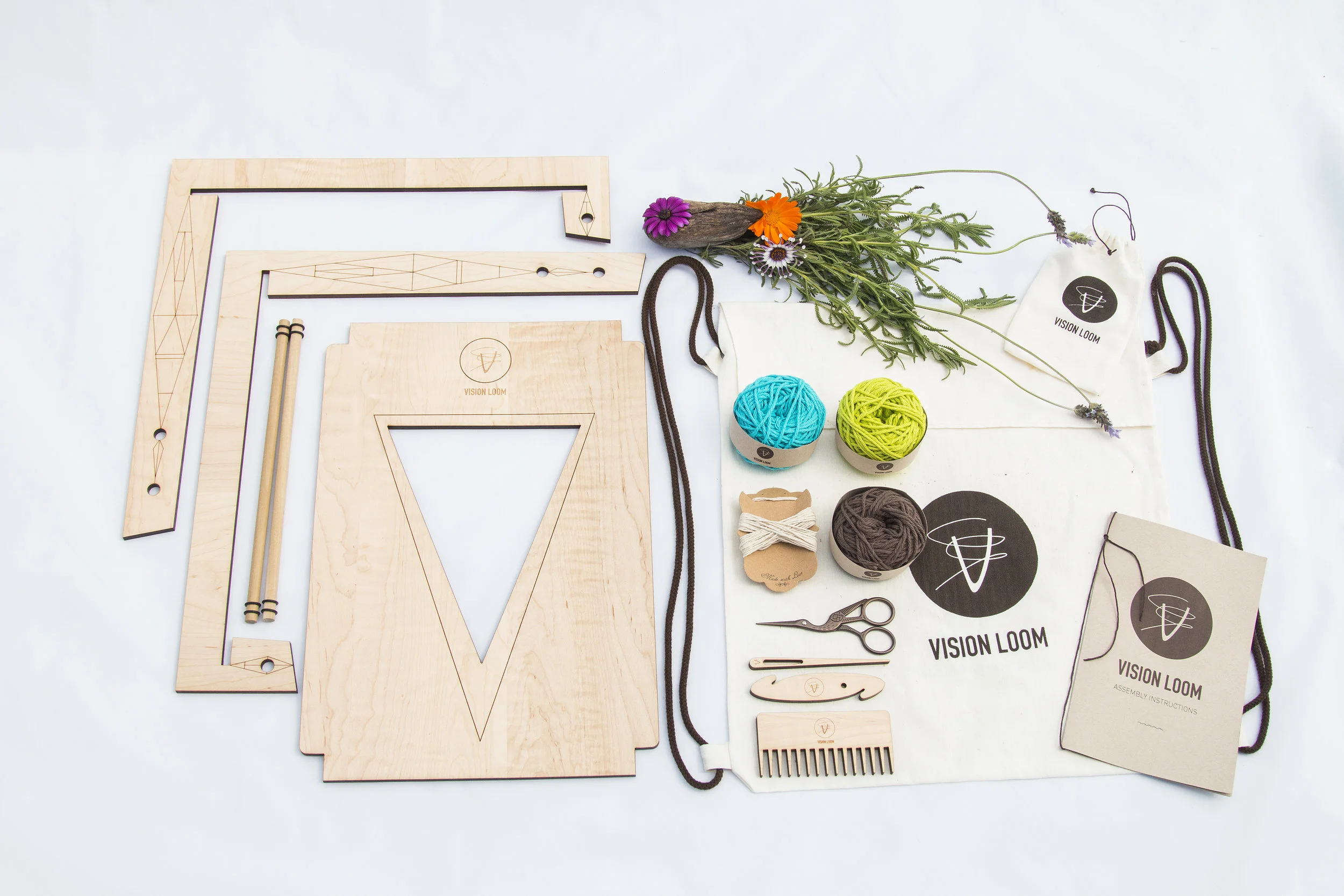 Videos of how to use the VISION LOOM; assembly video, dressing the loom, weaving for beginners and finishing the project.