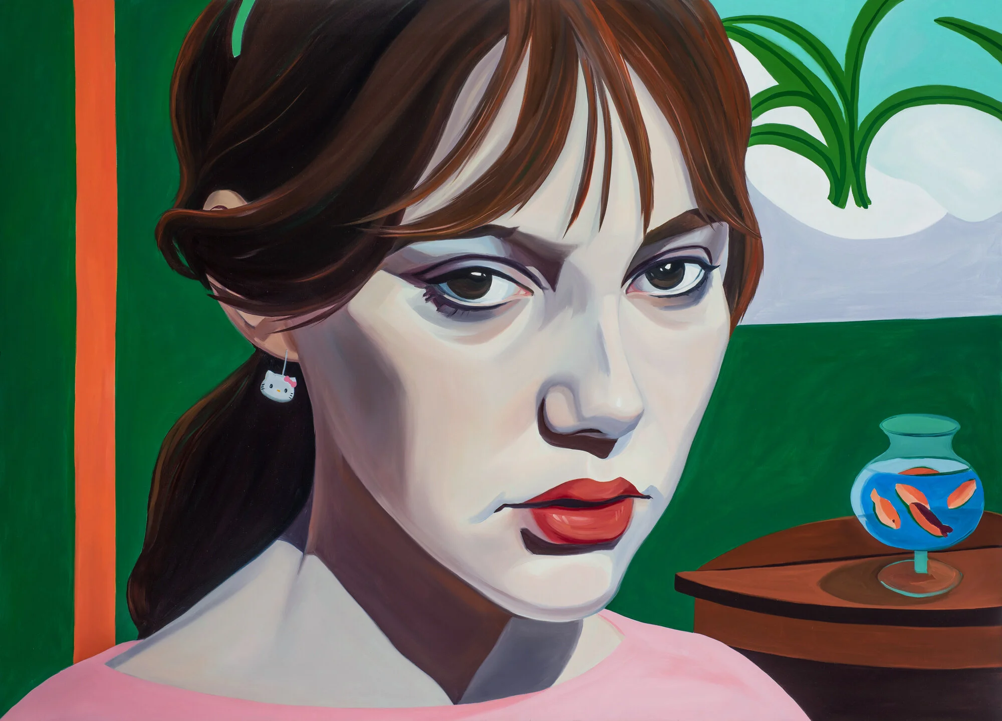 The house plants aren't doing so well without you, oil on poly cotton, 124 x 172, 2019