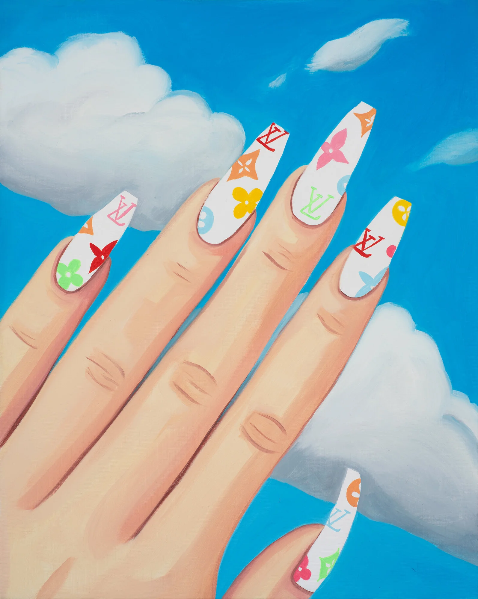 What was the sky like when you were young? oil on poly cotton, 40 x 50cm, 2019