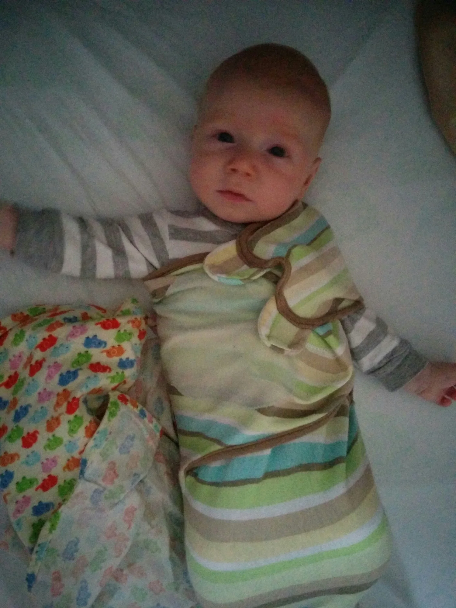 This swaddle did not have the right magic sleep dust.