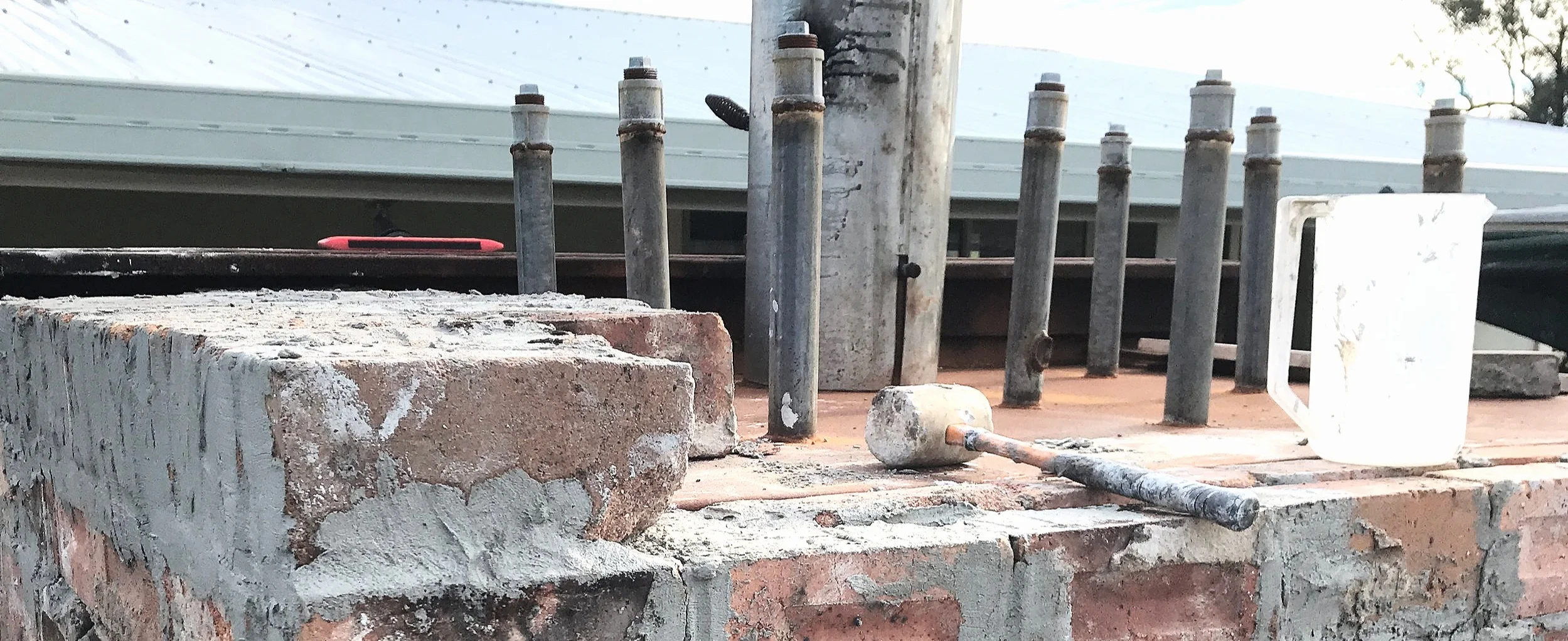 Luna’s cleaning tubes before they get bricked and mortared.