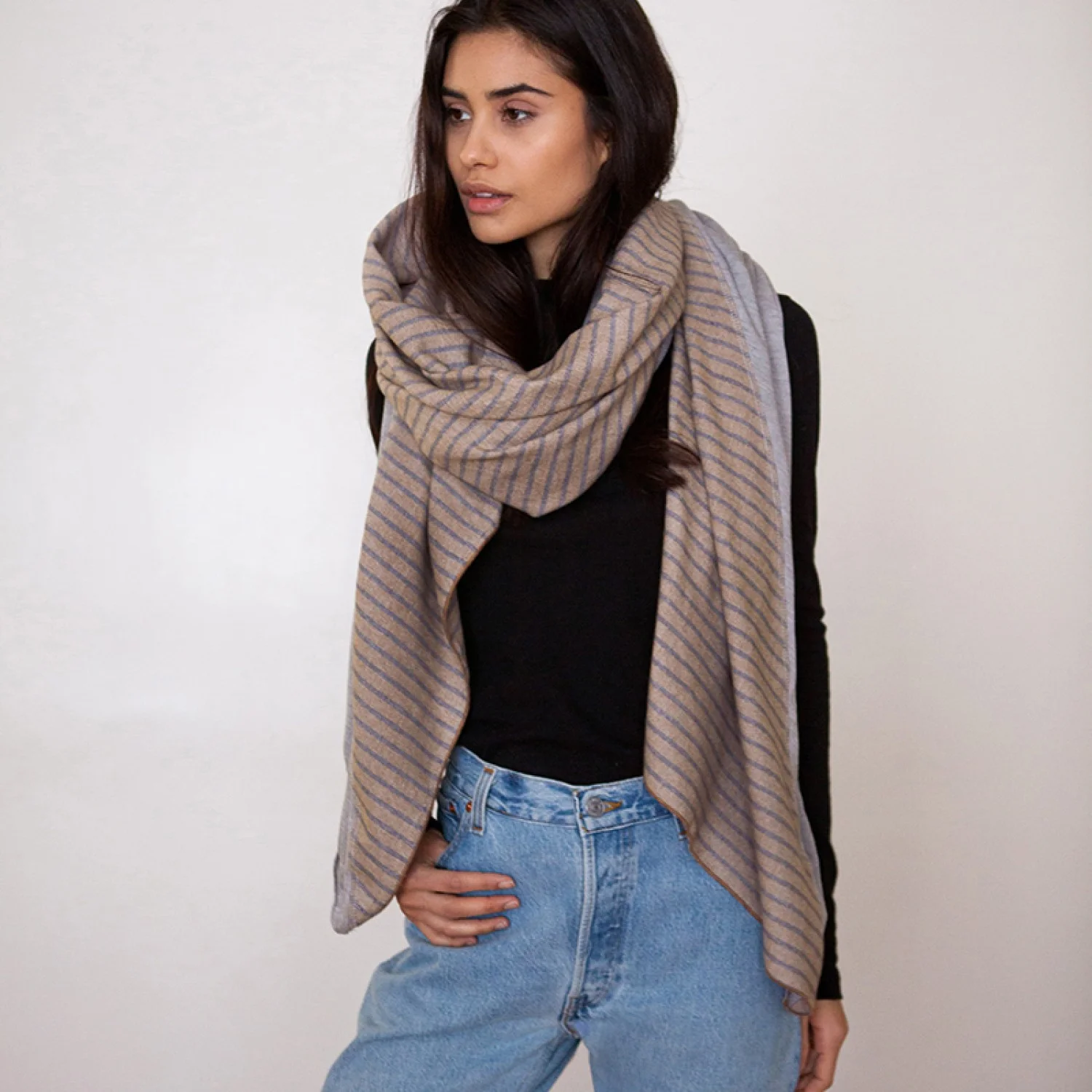 DONNI-CHARM-stripe-diagonal-camel-scarf-style-1.jpeg