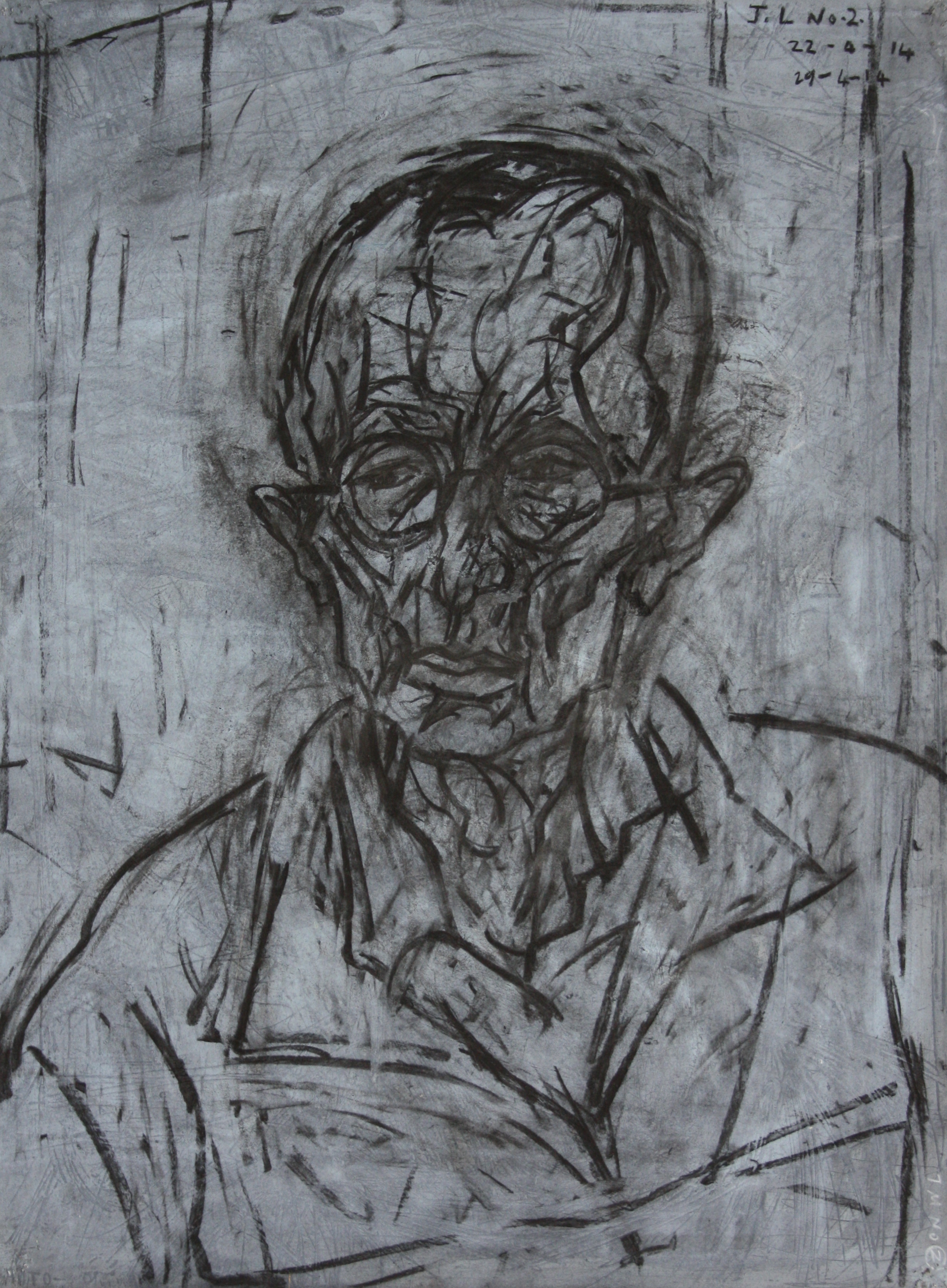 Portrait of J.L. No. 2 Acrylic, Gouache, Charcoal on Paper, 76x56cm, 2014