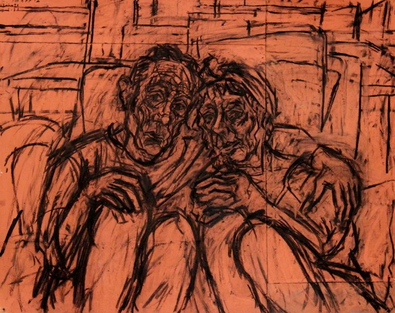 Double Lives S.A. & D.F. No. 3 Acrylic, Gouache, Willow Charcoal on Paper, 60x76cm, 2021