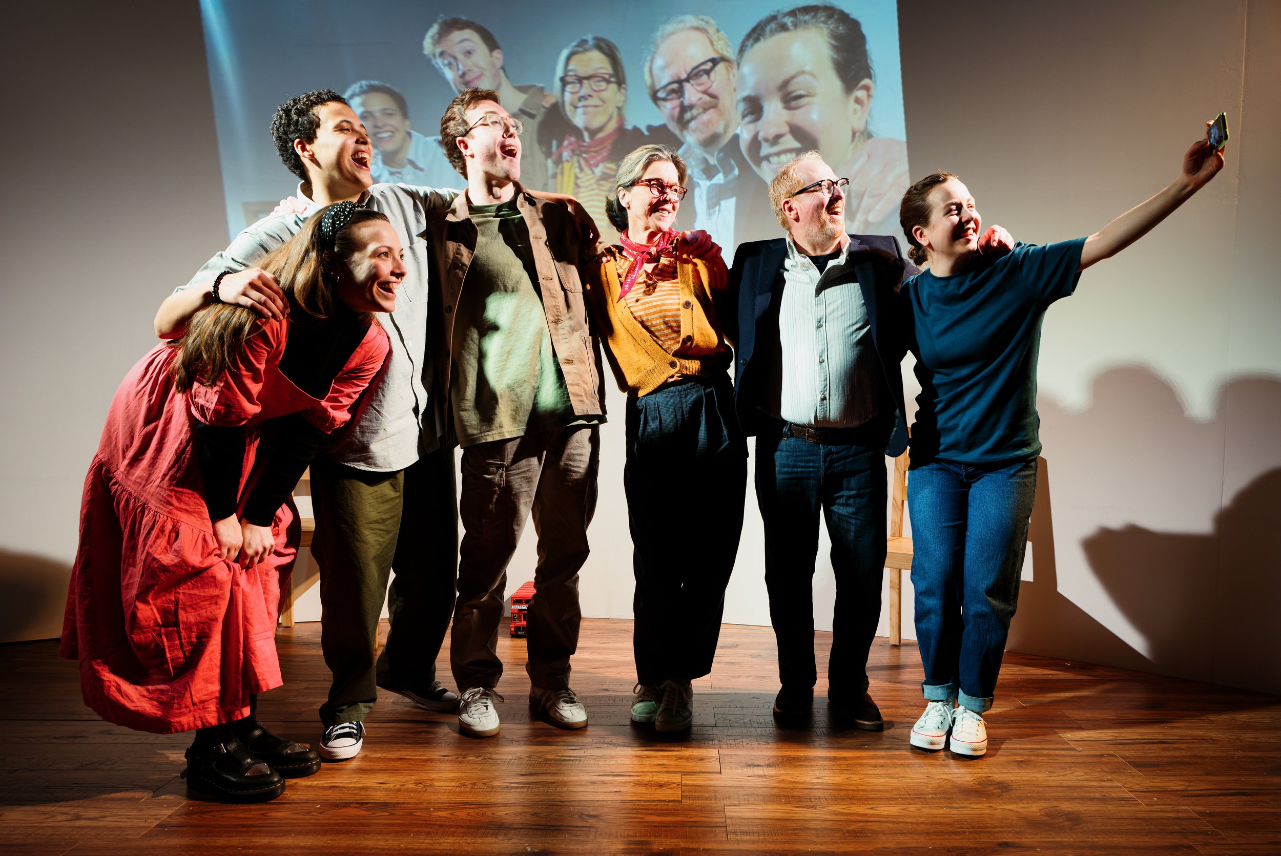 Molly Osborne, Lee Braithwaite, Daniel Rainford, Janie Dee, Forbes Masson and Charlie Ives in Laughing Boy_Jermyn Street Theatre_ photography by Alex Brenner.jpg