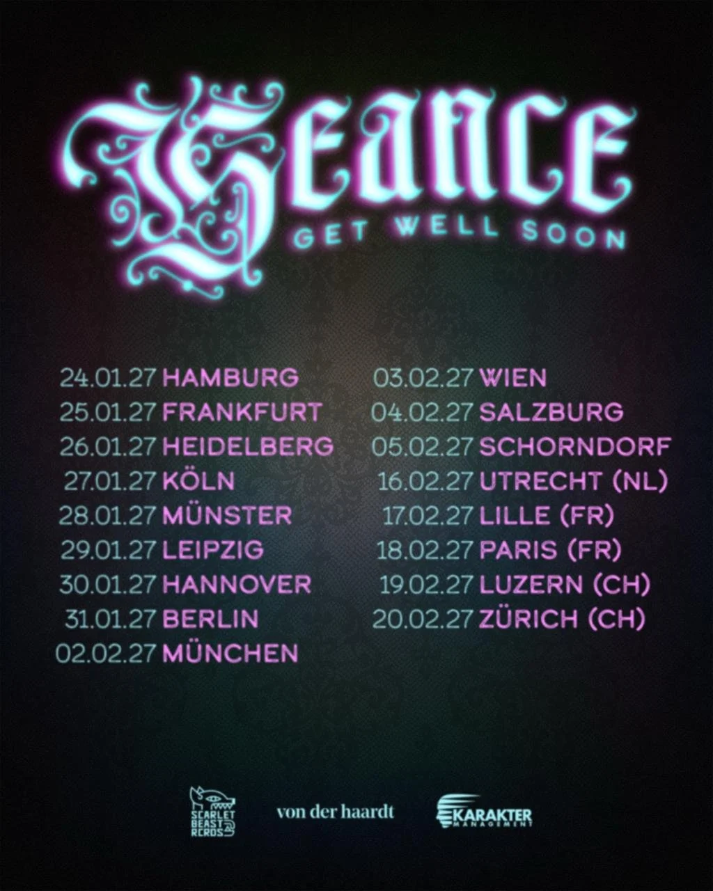 Get Well Soon Adds New European Dates to "Séance Tour 2027"
