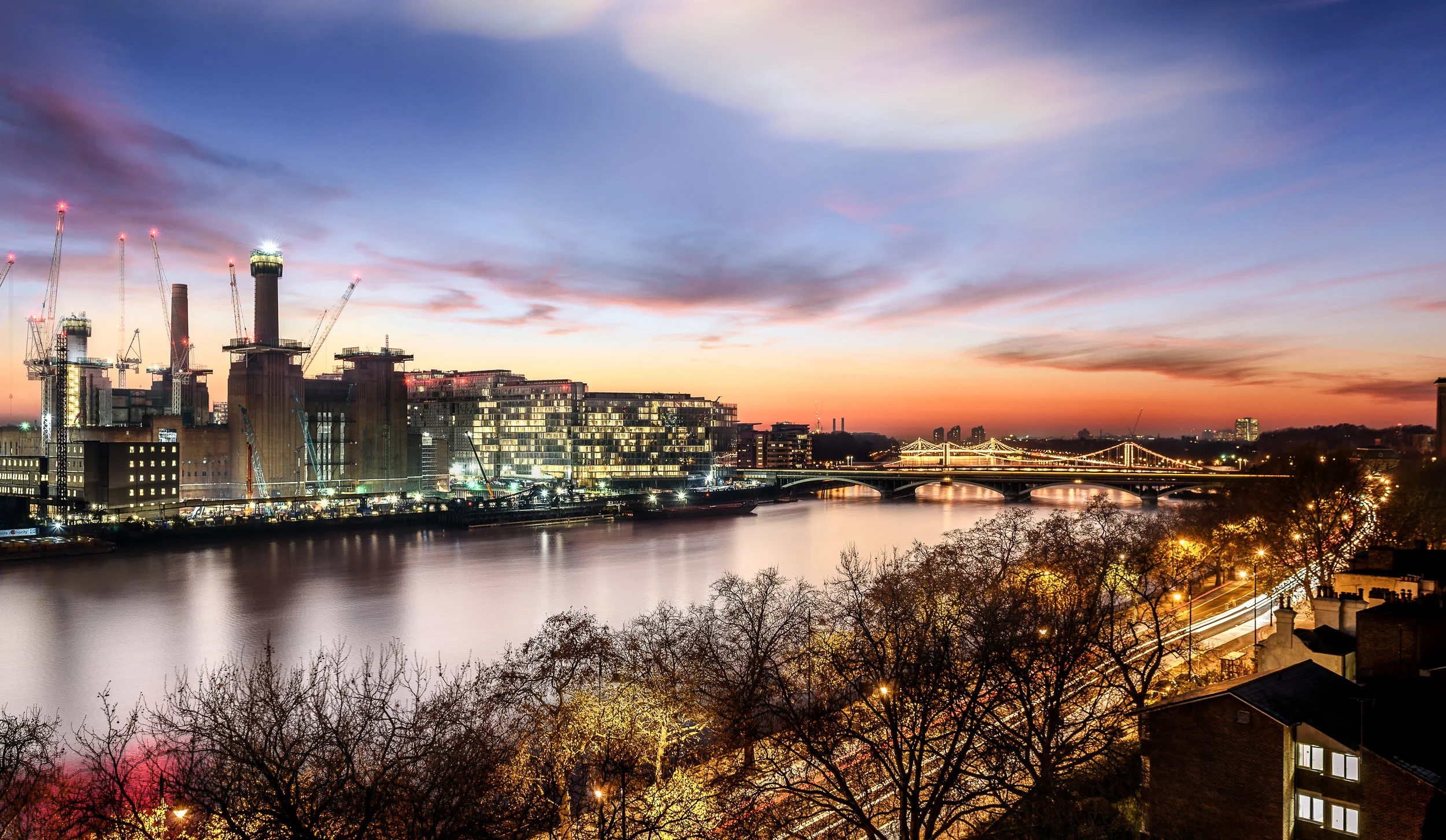 Battersea Power Station at sunset
