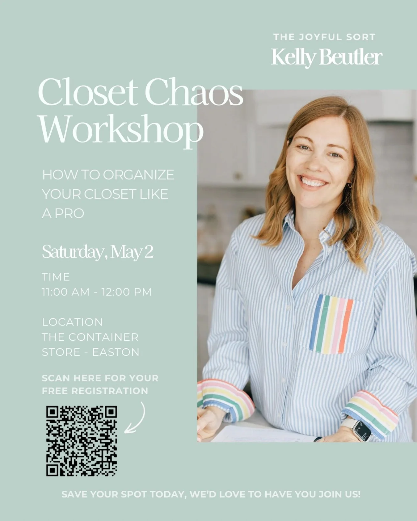 If your closet has been feeling a little overwhelming lately, this is for you.

I&rsquo;ll be hosting a closet organization workshop at @thecontainerstore Easton, where we&rsquo;ll walk through simple ways to create a space that actually works for yo
