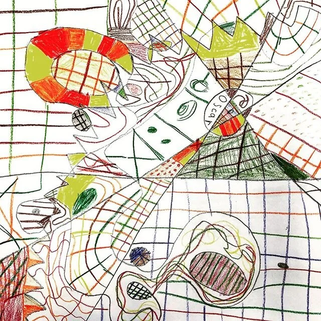 It’s been busy with work and life and kids so I’m not being the best business owner and showing completed projects, yet..., but my son had portfolio night at school tonight and this was one of his art pieces.  How cool is this kids brain?