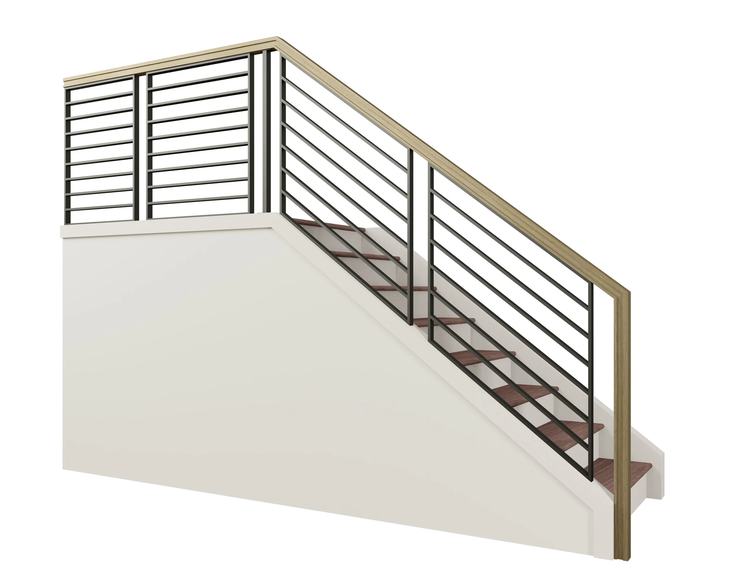 Half Step Patterned Steel Panel Linear Metal Panels — Oak Pointe - Custom Millwork, Specialty Stair ...