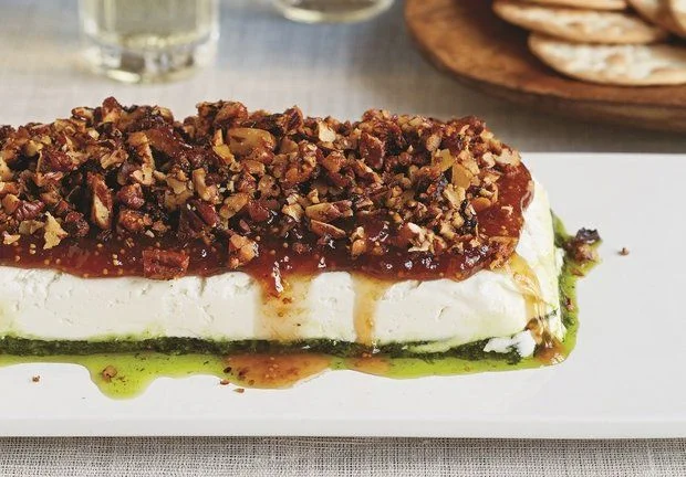Goat Cheese, Pesto and Fig Cheesecake