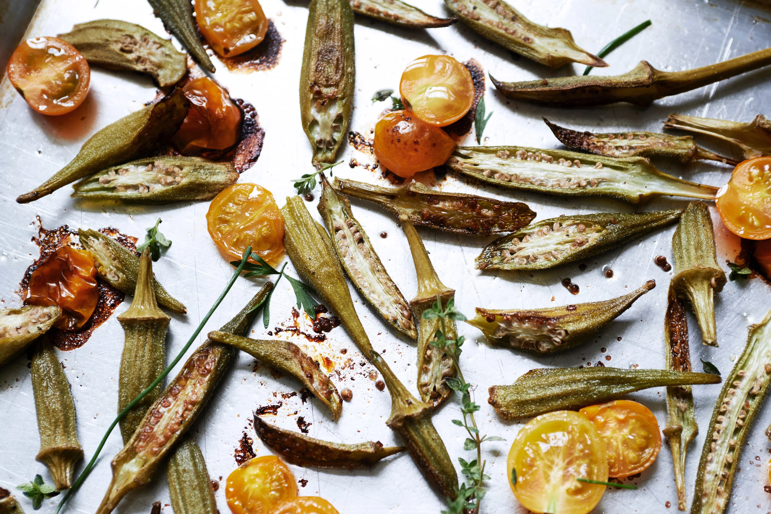 Sheet Pan Roasted Okra