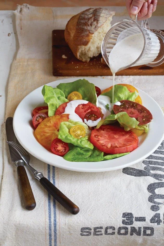 Tomato Salad with Roasted Garlic Dressing