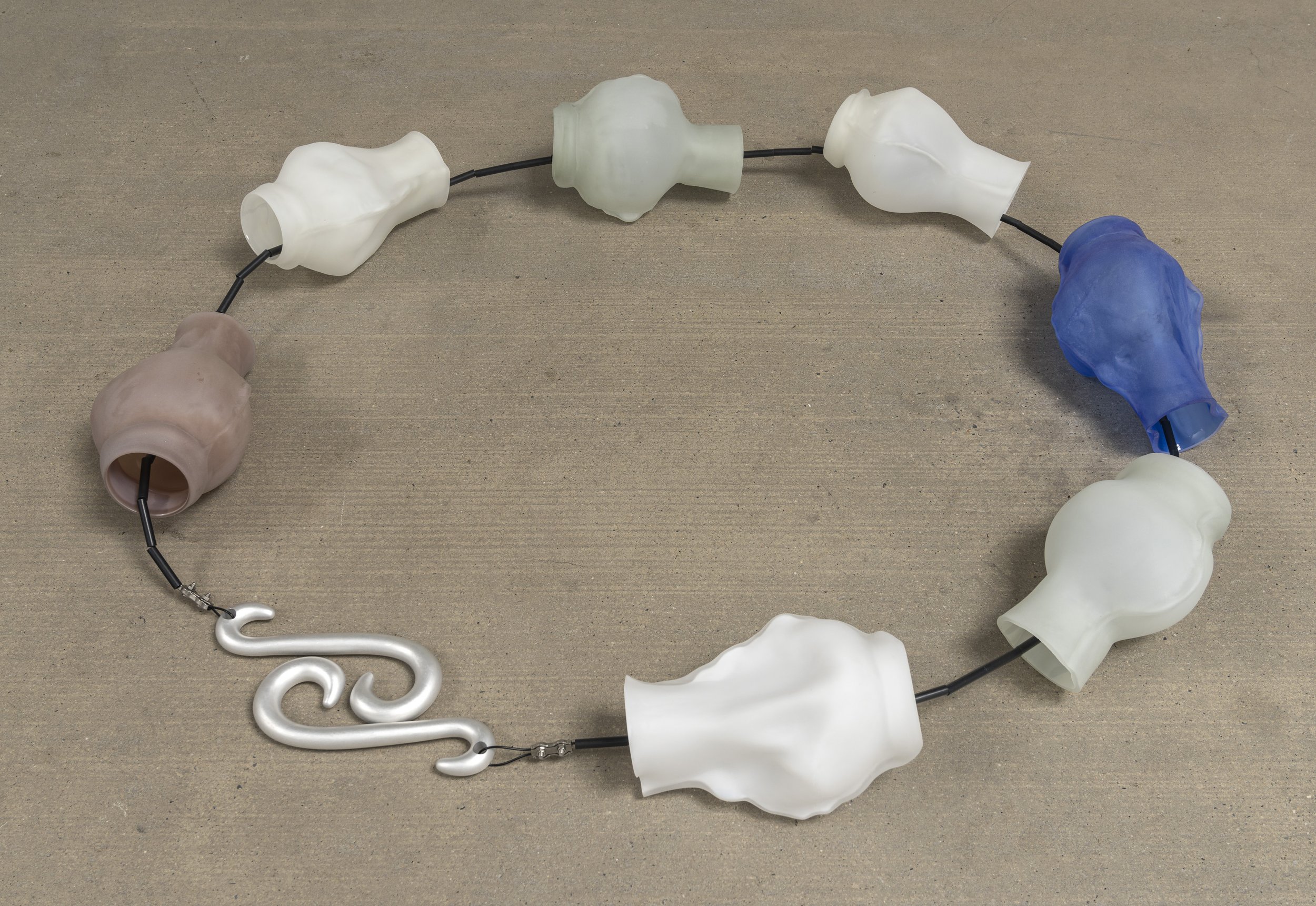  Crystal beaded medical bracelet, 2024, glass, aluminum, steel, plastic (Swivel Gallery) 