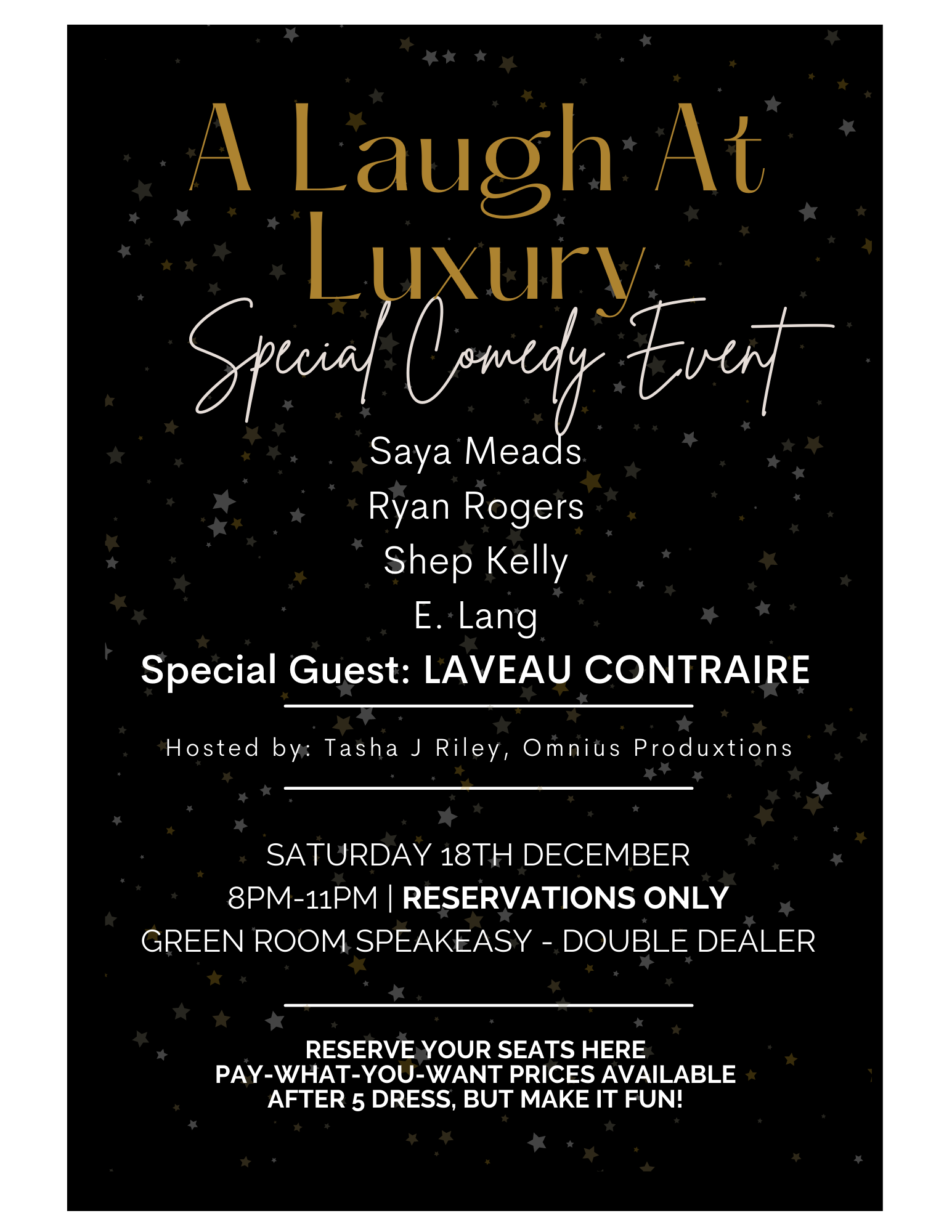 SPECIAL EVENT: RESERVATIONS ARE NOW CLOSED!