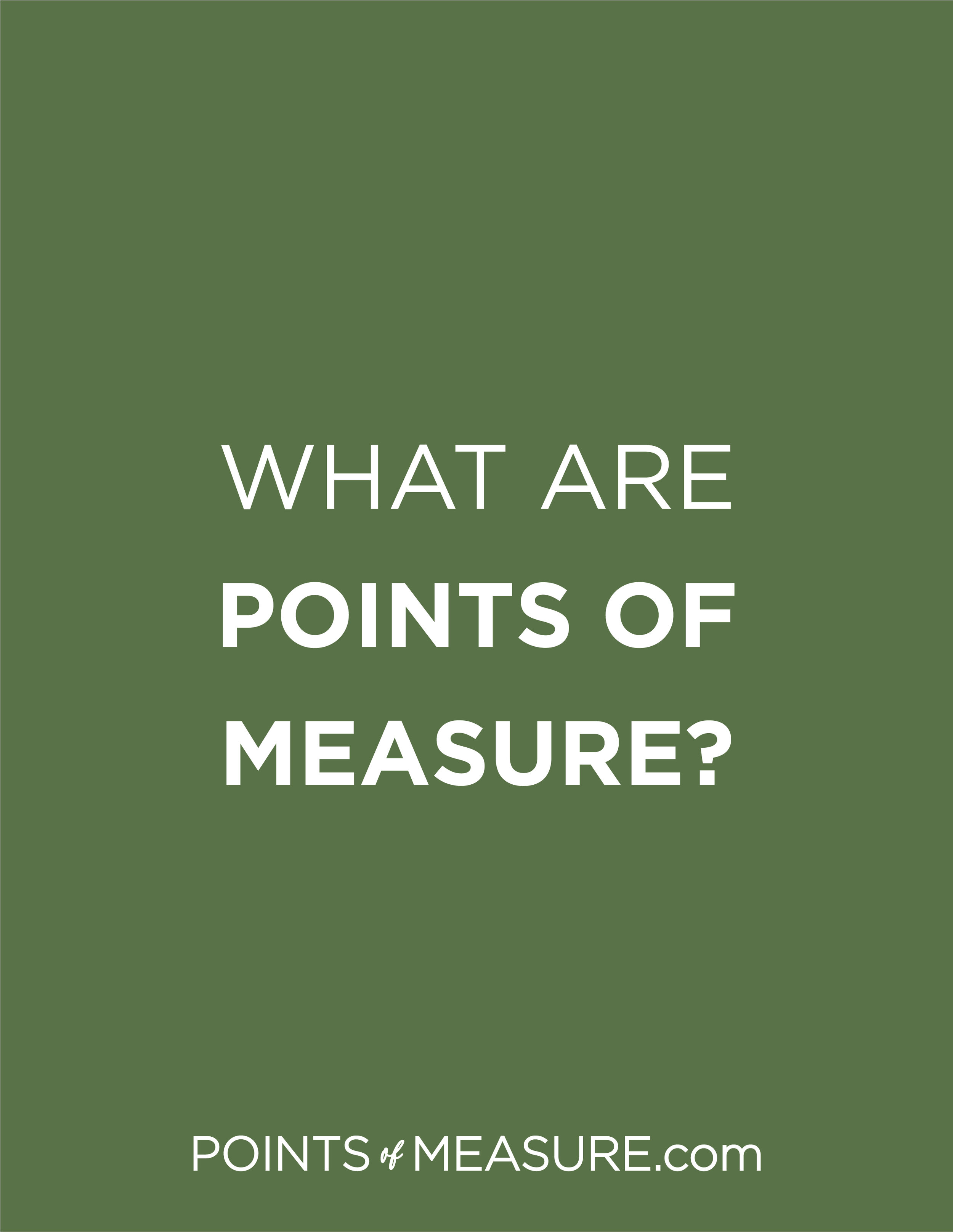 What are points of measure? — Points of Measure