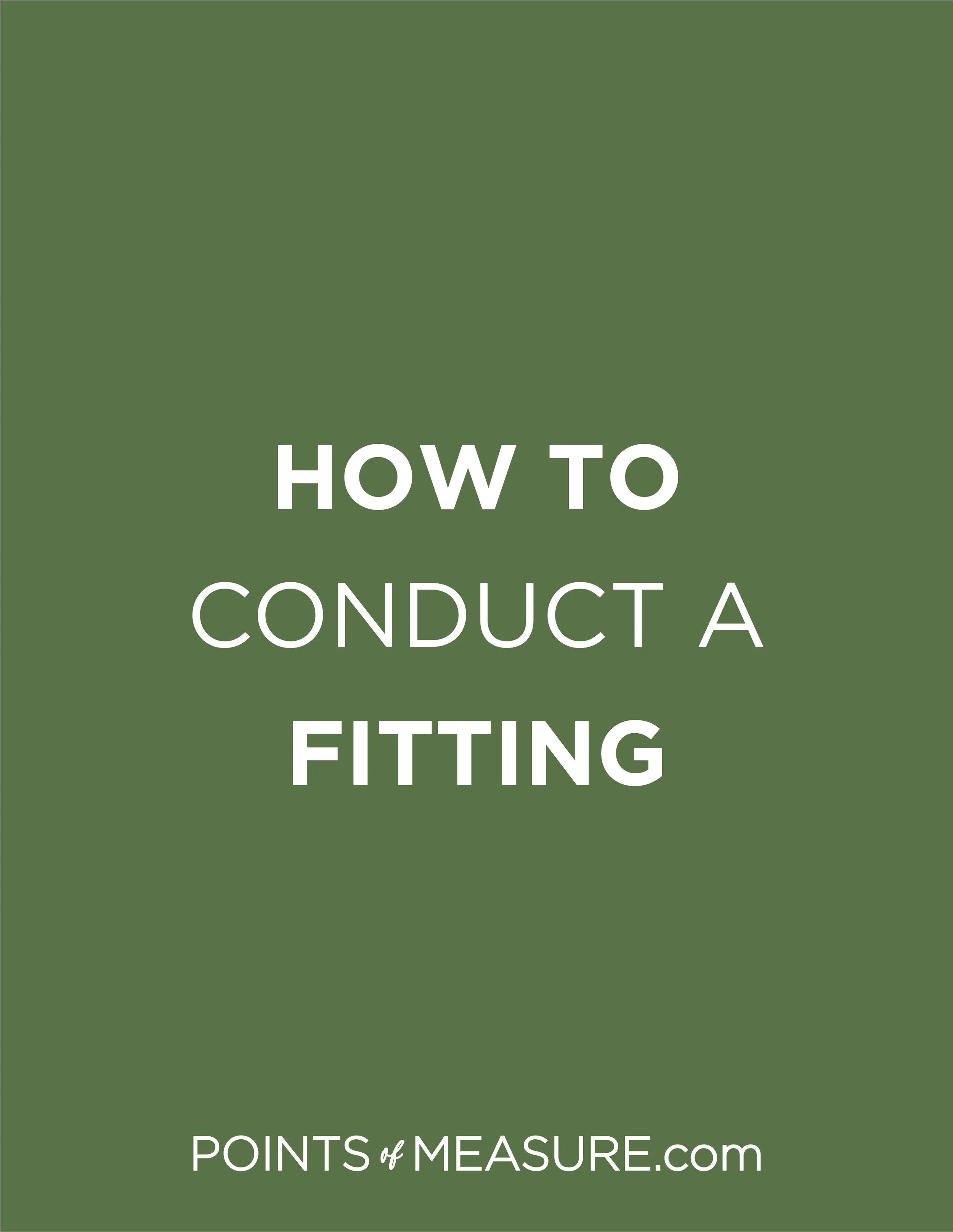 How to Fit a Garment — Points of Measure