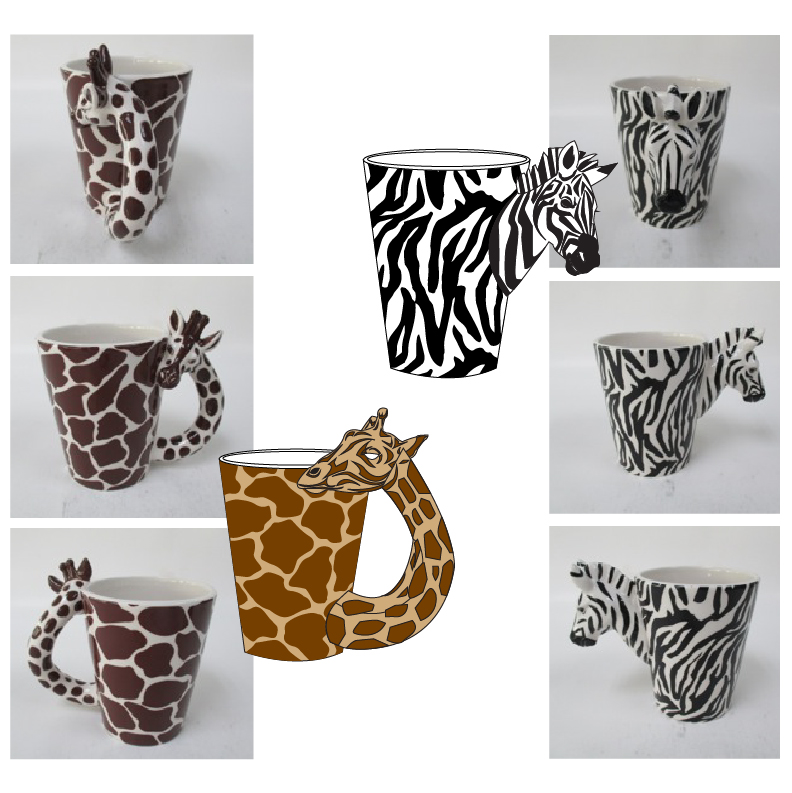 Giraffe & Zebra Mugs