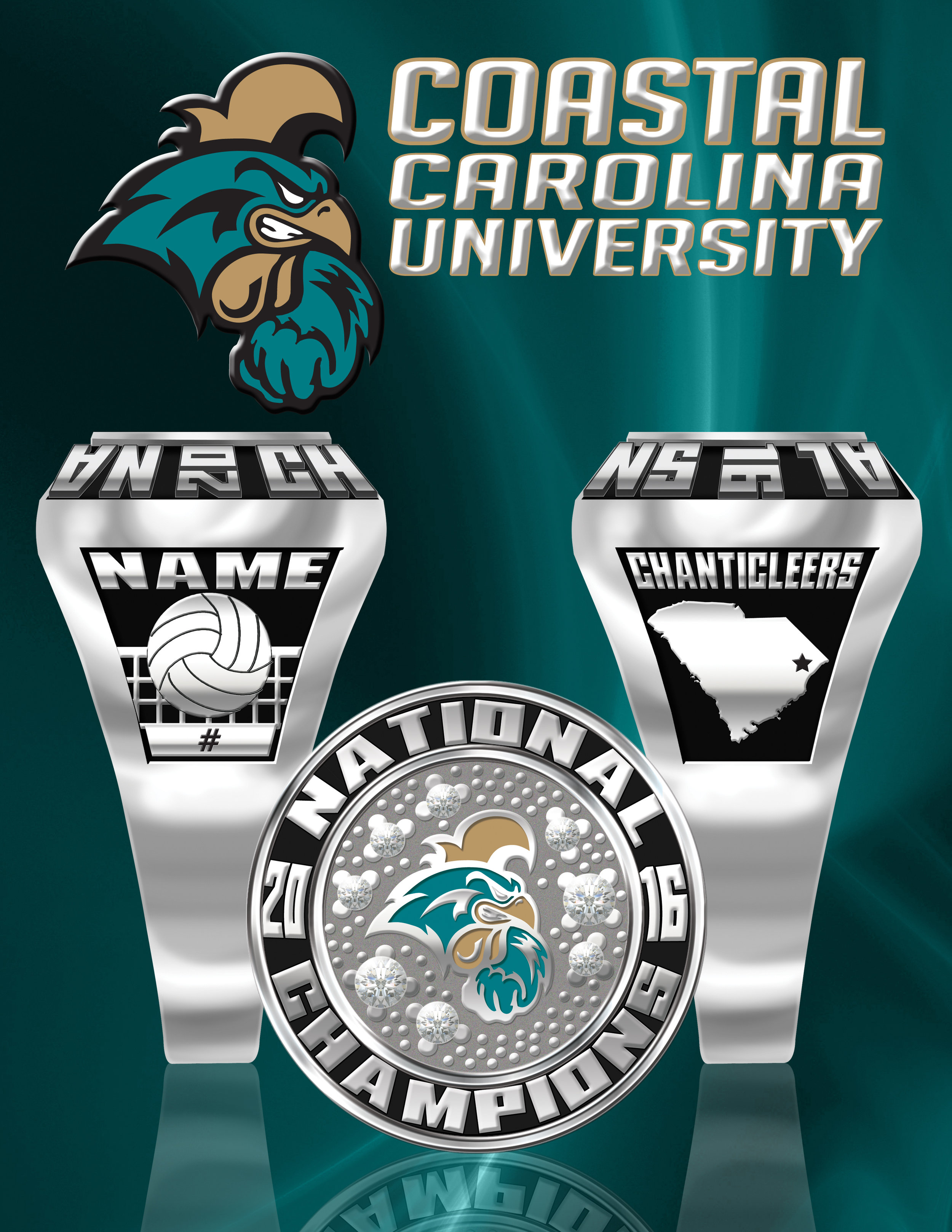 Coastal Carolina University Volleyball Champ Ring