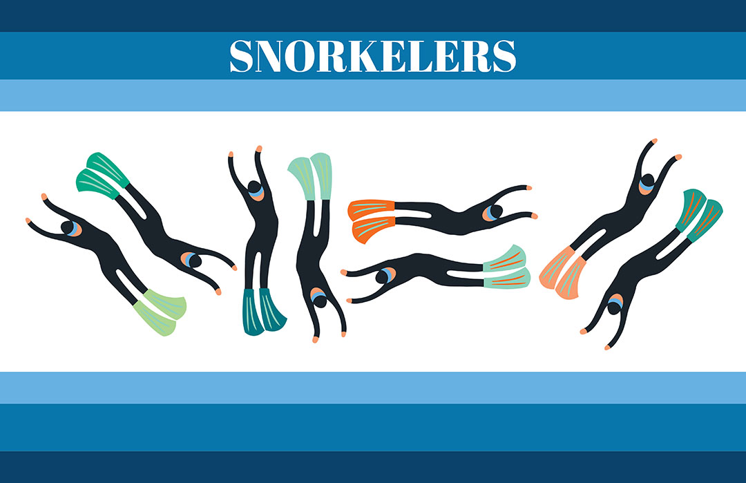 Snorkeler Silhouettes