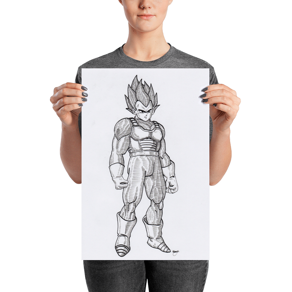 Dragon Ball Vegeta Manga Art Printed Rock Slate - Visibee