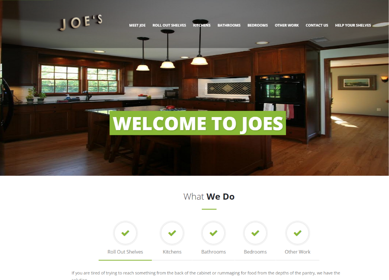 Joe's Cabinetry Web Design