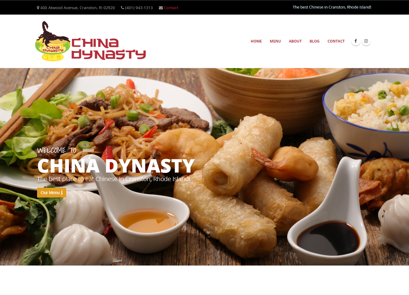 China Dynasty Restaurant Web Design