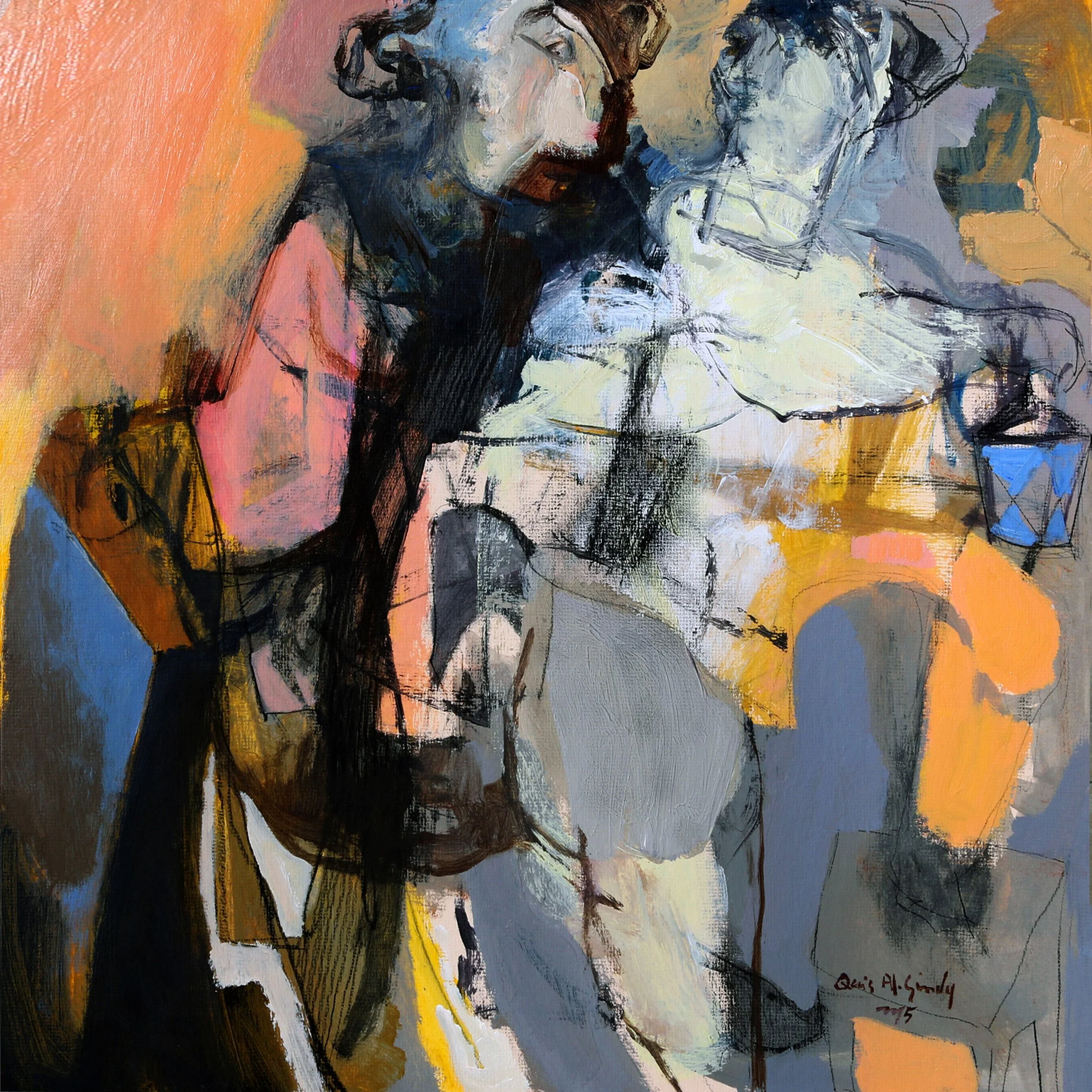 20- Diogenes. 24X24 inches. Acrylic and oil on matt-board.jpeg