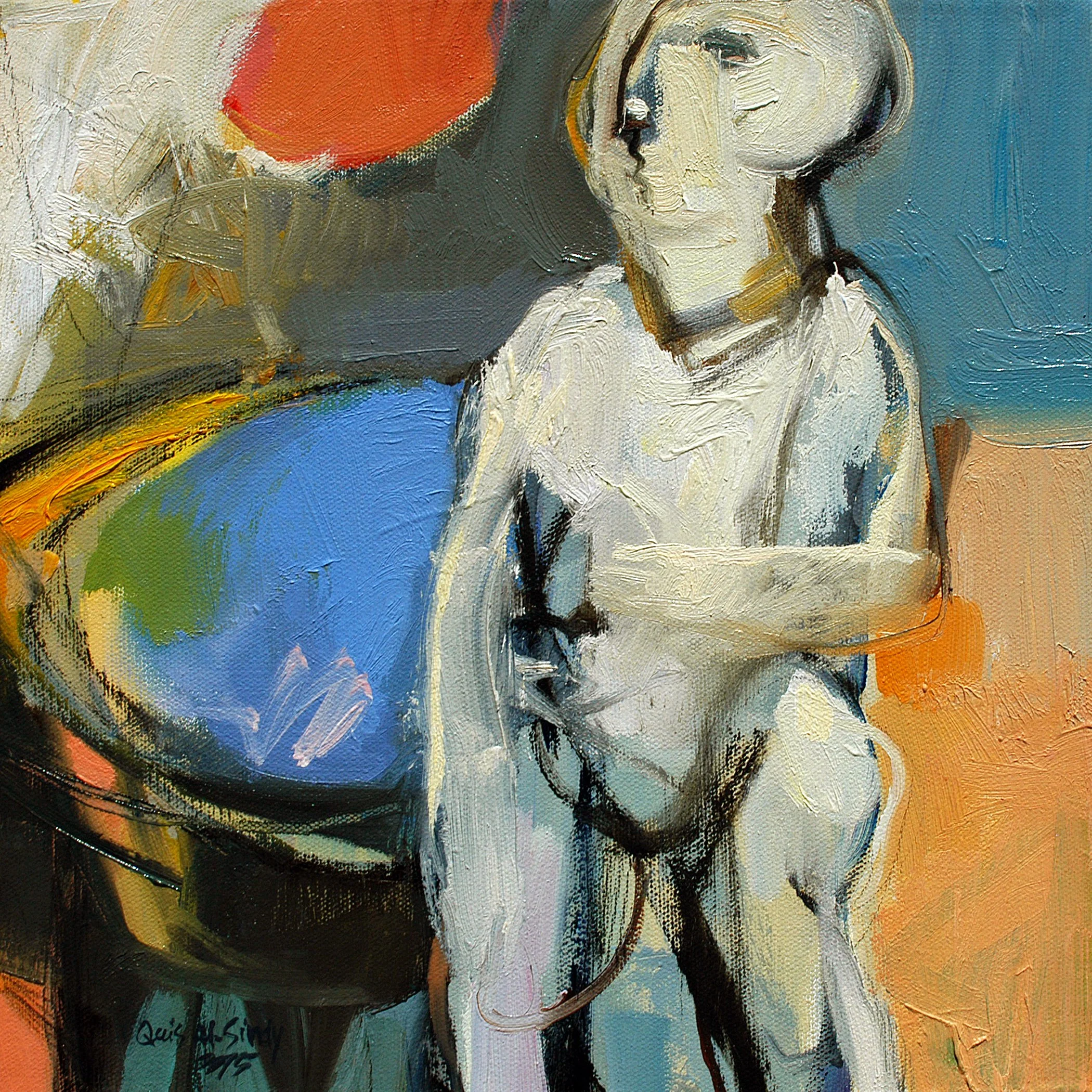 27-Blue Round Table- 12X12 inches_Oil on Canvas.jpeg