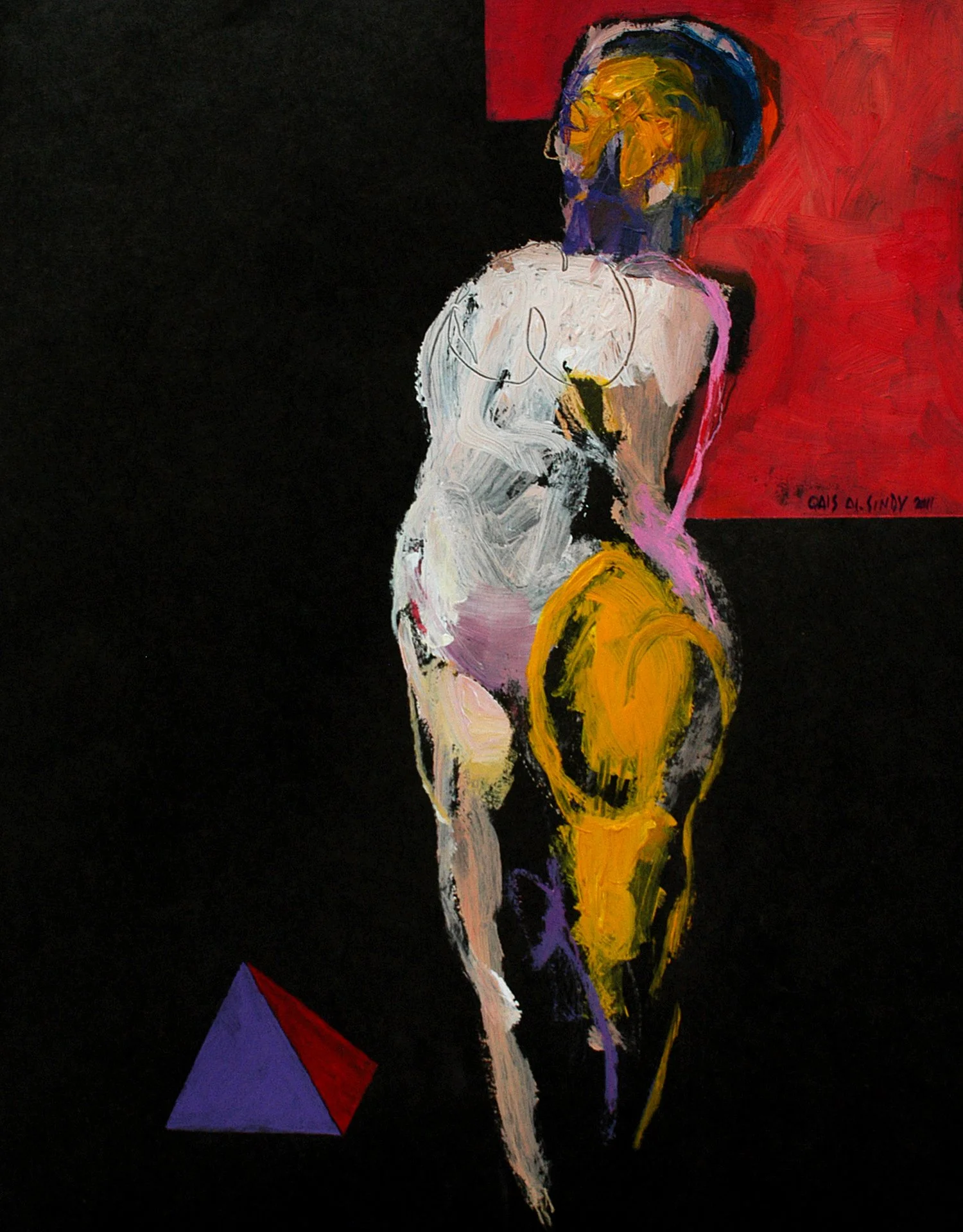 9-Pyramid of future. 22x18 inches. Acrylic on matt-board..jpeg