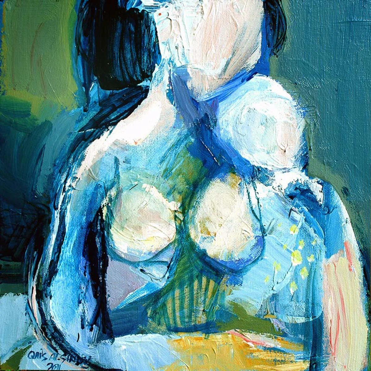 21-maternity. 12X12 inches. Acrylic and oil on canvas..jpeg
