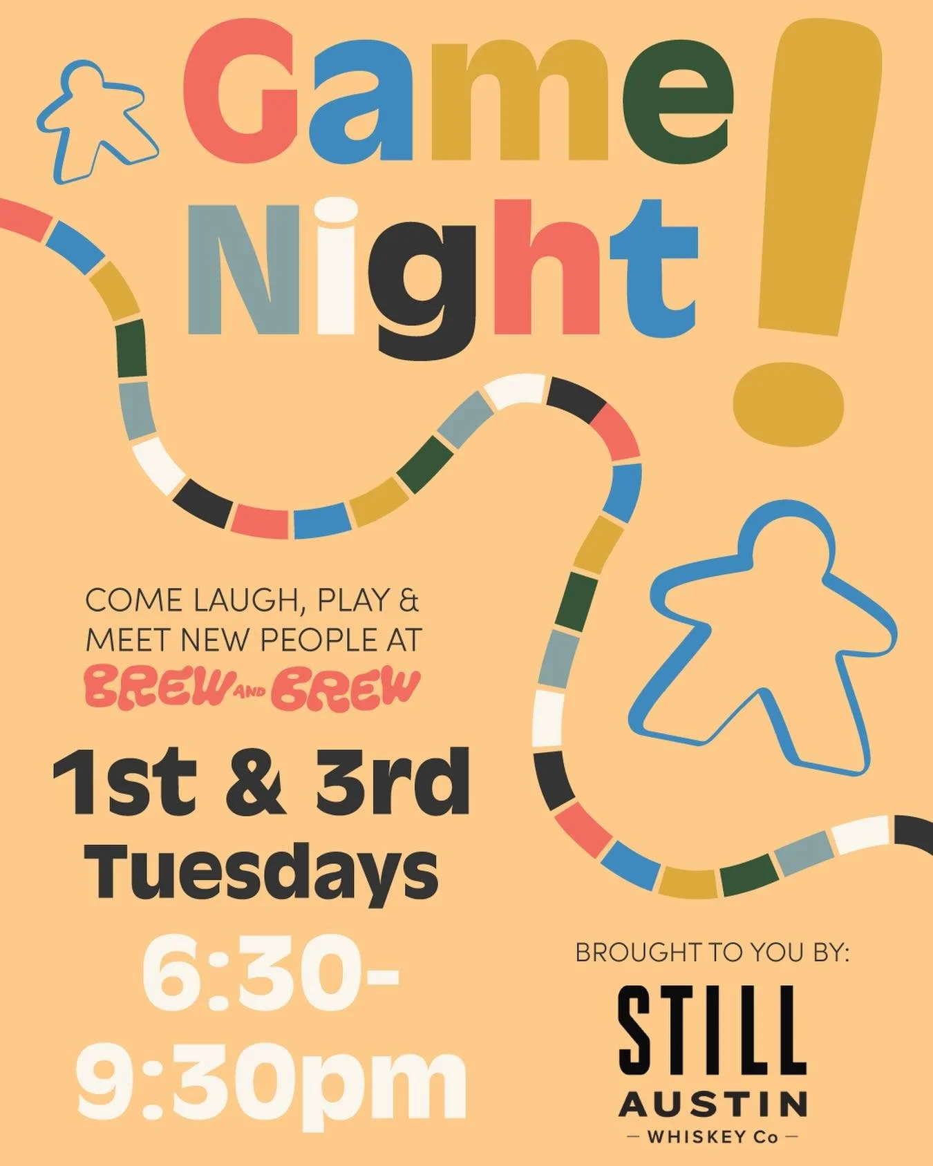 TONIGHT!! Game Night with @ccainkar and @stillatx ! Swing by, grab an old fashioned, and settle in for some games!