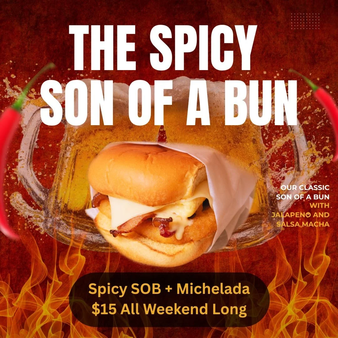 THIS WEEKEND! Friday, Saturday, and Sunday we&rsquo;re celebrating #cincodemayo all weekend long by slinging a special combo&mdash;our Spicy SOB with a house-made Michelada for $15. 

Our spicy SOB comes with bacon, egg, cheese, and slam sauce along 