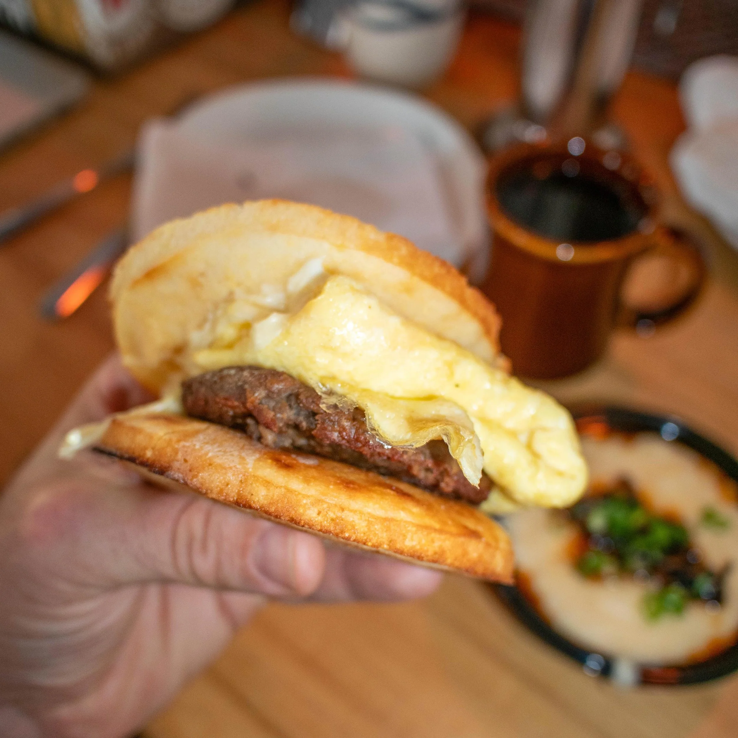 #POV It&rsquo;s Monday morning and you&rsquo;re starting your day at The Brew and Brew. 

Weekends are too short and we&rsquo;ve got a full calendar this week. Let us help you ease into things. 

📸: Salsa Macha Grits, Johnny Cakes Breakfast Sandwich