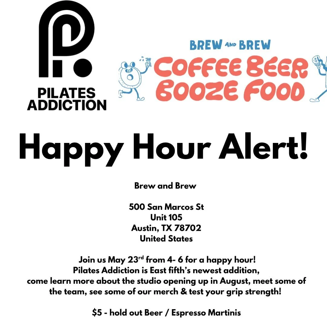 We&rsquo;ve got @mypilatesaddiction popping up with us on Saturday during Happy Hour! Swing on by and say hi&rdquo;Hello!&rdquo; To some of our new neighbors in East Austin. 

Oh, and we&rsquo;ve got espresso martinis and beer from @holdoutbrewing to