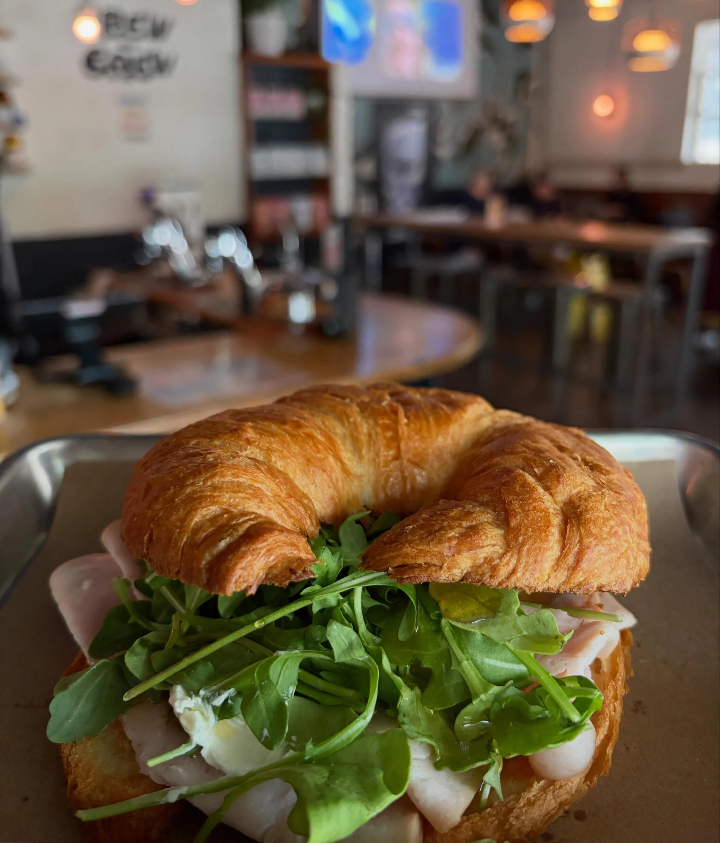This weekend Chef is slinging something special. Pop in and grab a special croissant sandwich with turkey, arugula, goat cheese, and jalape&ntilde;o peach jam. 

Great for lunch but available for breakfast. Why don&rsquo;t you pound some breakfast an