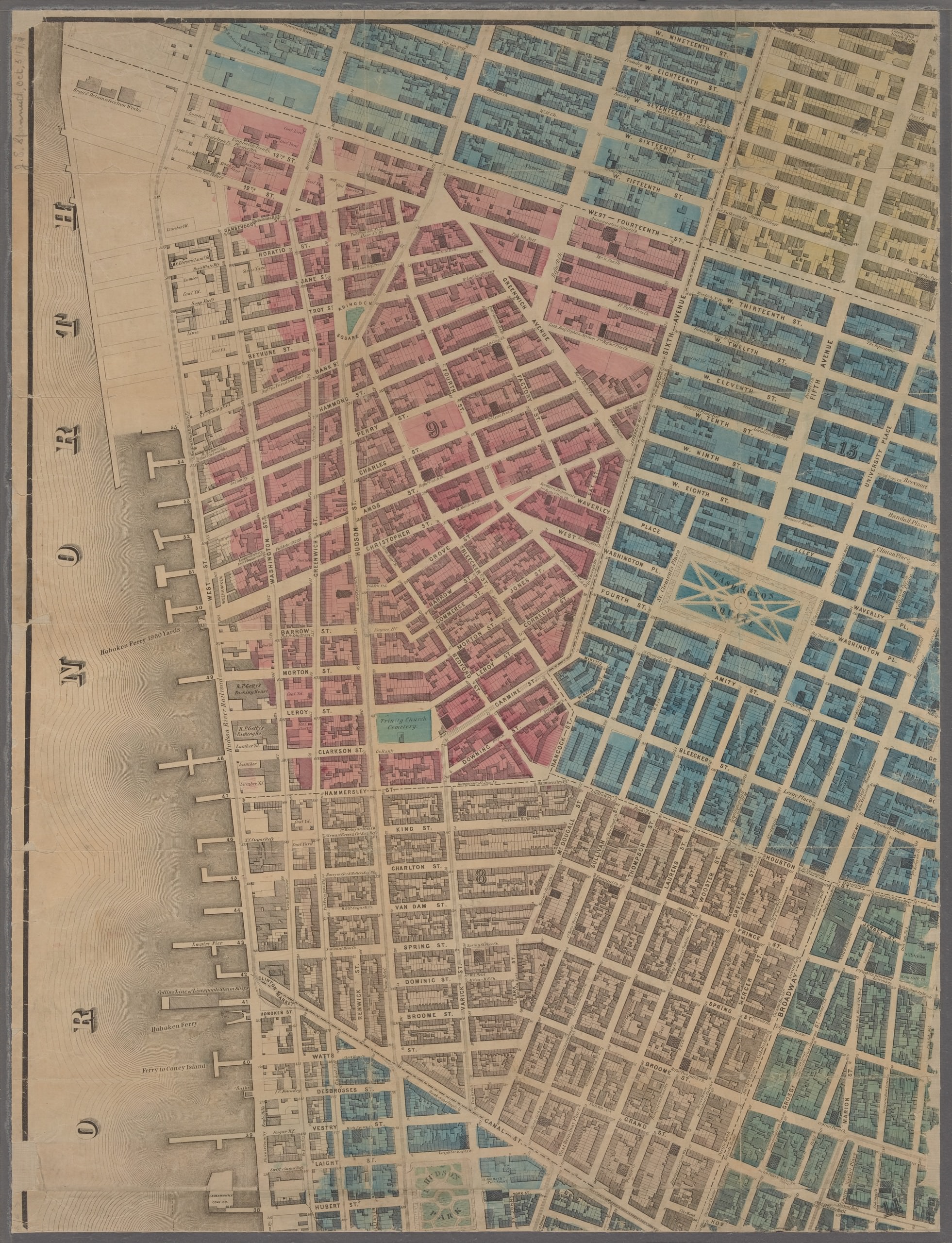  Map showing the old high water line along the shores of Brooklyn &amp; New York together with the pier lines as established by law [cartographic material] / R. Graves, City Surveyor. 1855. Source: NYPL 
