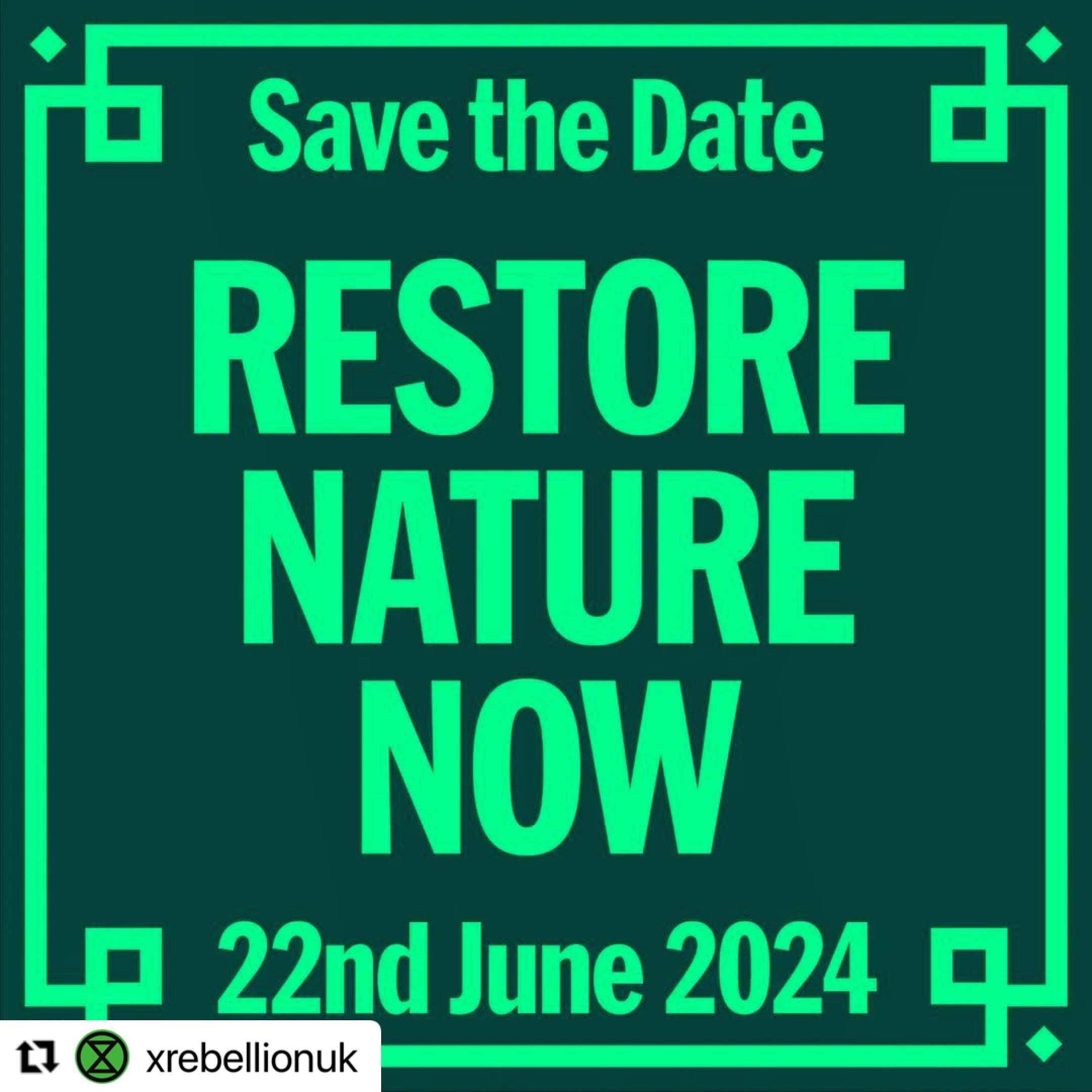 #Repost @xrebellionuk with @use.repost
・・・
UNITED FOR NATURE

Wildlife and climate campaigners are uniting ahead of the general election for the biggest ever UK gathering for nature and climate and to encourage all political parties to take action to