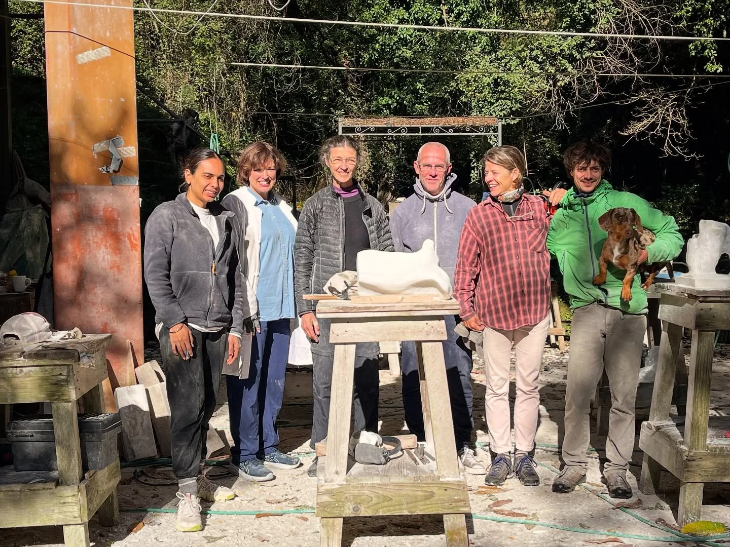 A wonderful few weeks with @justsargs @highercallingworkshops @louis_emmett1 Joyleen @lovisascultura 

Hope to see you all again soon!!!! ❤️
Best wishes!!!

#marbleworkshop #marble #carving #art #sculpture #arte #studio #artstudio