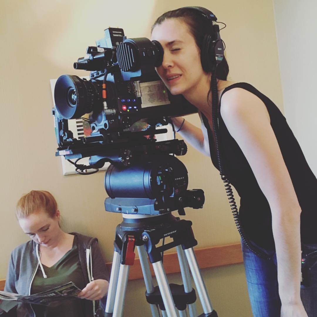 Taylor Hastings and Laura Adkin on the set of The Ride Home.&nbsp;