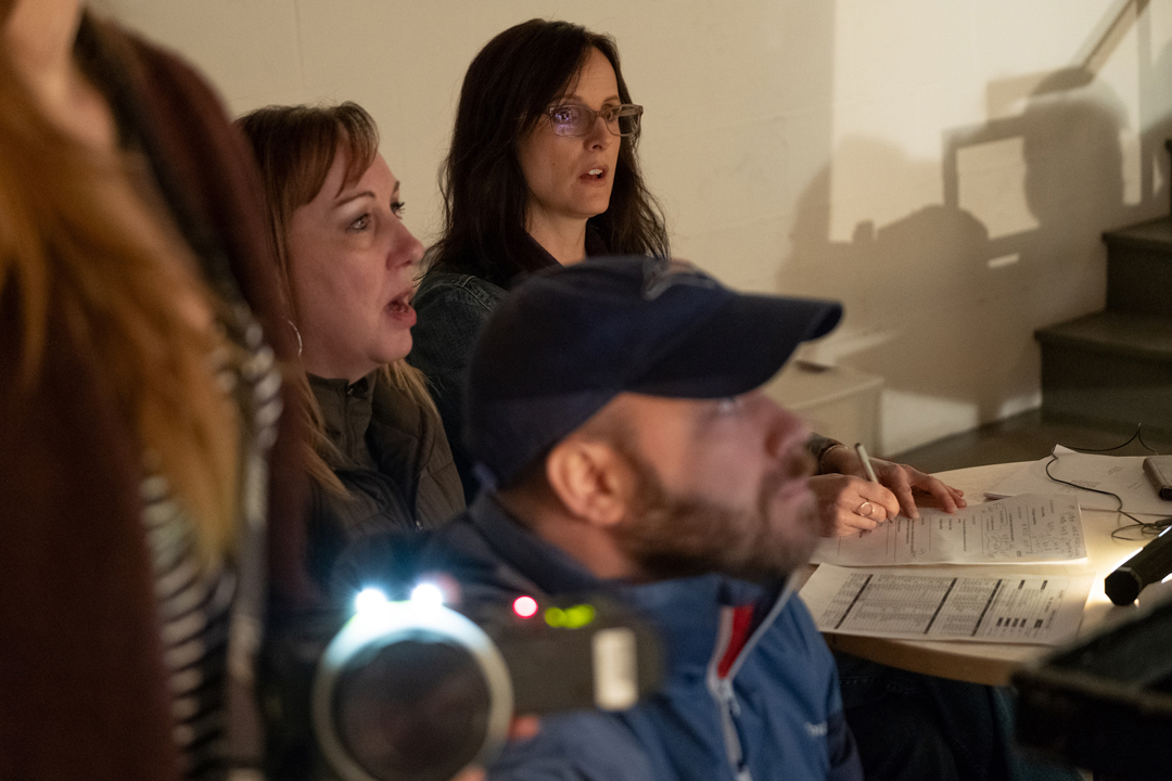 Producer Robyn Wiener (left) and writer-producer Enid-Raye Adams on the set of the "We Can Help" PSA.
