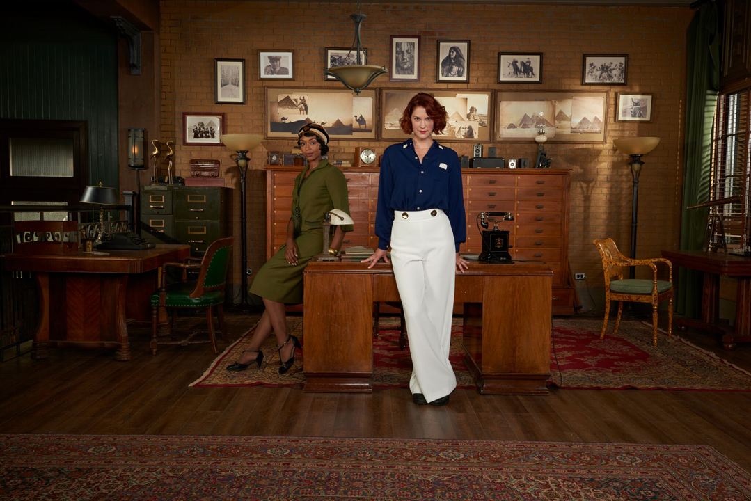 Chantel Riley and Lauren Lee Smith play a couple of sleuths on Frankie Drake Mysteries.