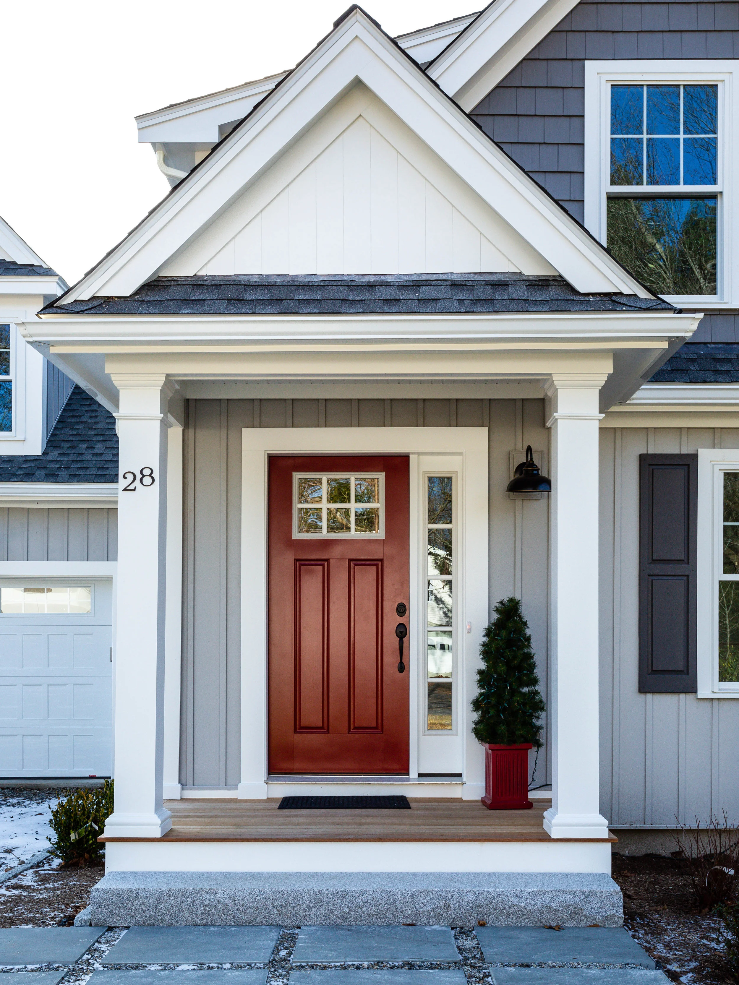  Complete transformation of a 100 year old 1,260 sq ft house into this 1,980 sq ft home with attached two car garage.  Included new septic and extensive landscaping. 