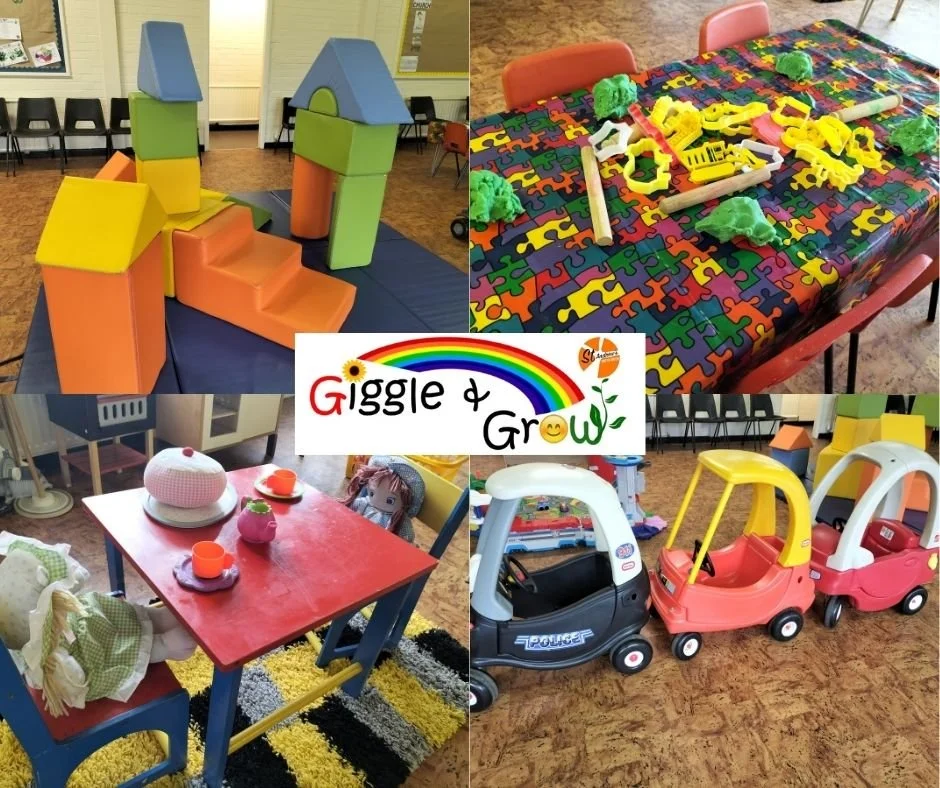 The toys are ready for you! Come join us for Giggle &amp; Grow playgroup, Thursdays 10:00-11:30am in term time. We have lots of toys, craft activities and snack time, ending with stories and singing. The caf&eacute; is open for grown-ups too!