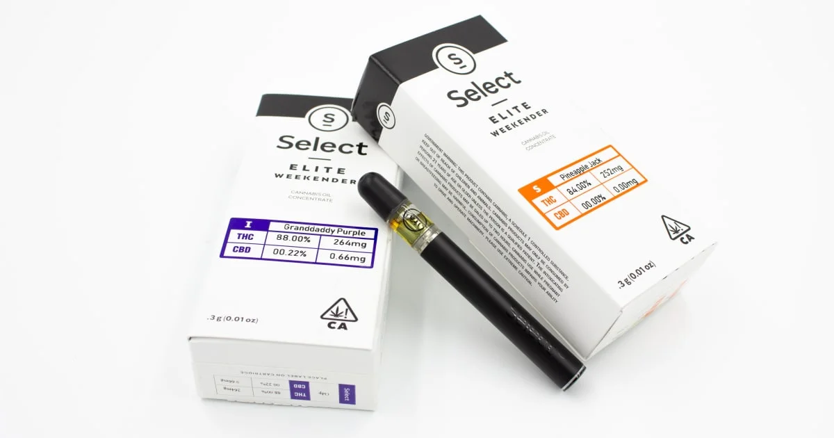 Stock up on Select to keep you high though the Holidays! Buy any two Select Elite Vape Cartridges, receive a Select Weekender Disposable for a penny! Customers choice of strain, featuring Sativa, Indica, and Hybrid options. Must purchase two or more Select Elite Cartridges to receive penny disposable, Limit one penny disposable per transaction, While Supplies Last. 11 AM - Close, November 30th.