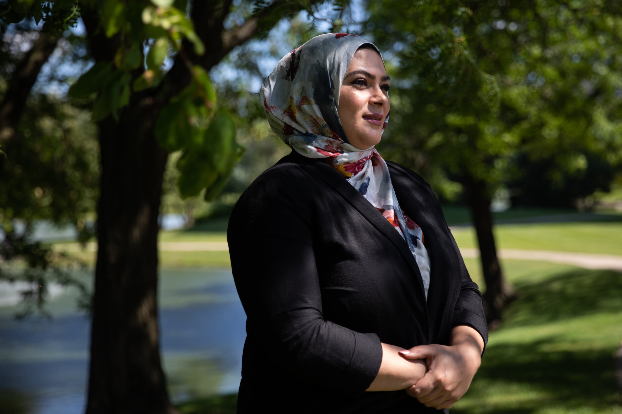  Machhadie Assi poses for a portrait on Sept. 3, 2020 in Dearborn, MI. (Emily Elconin for The Los Angeles Times) 