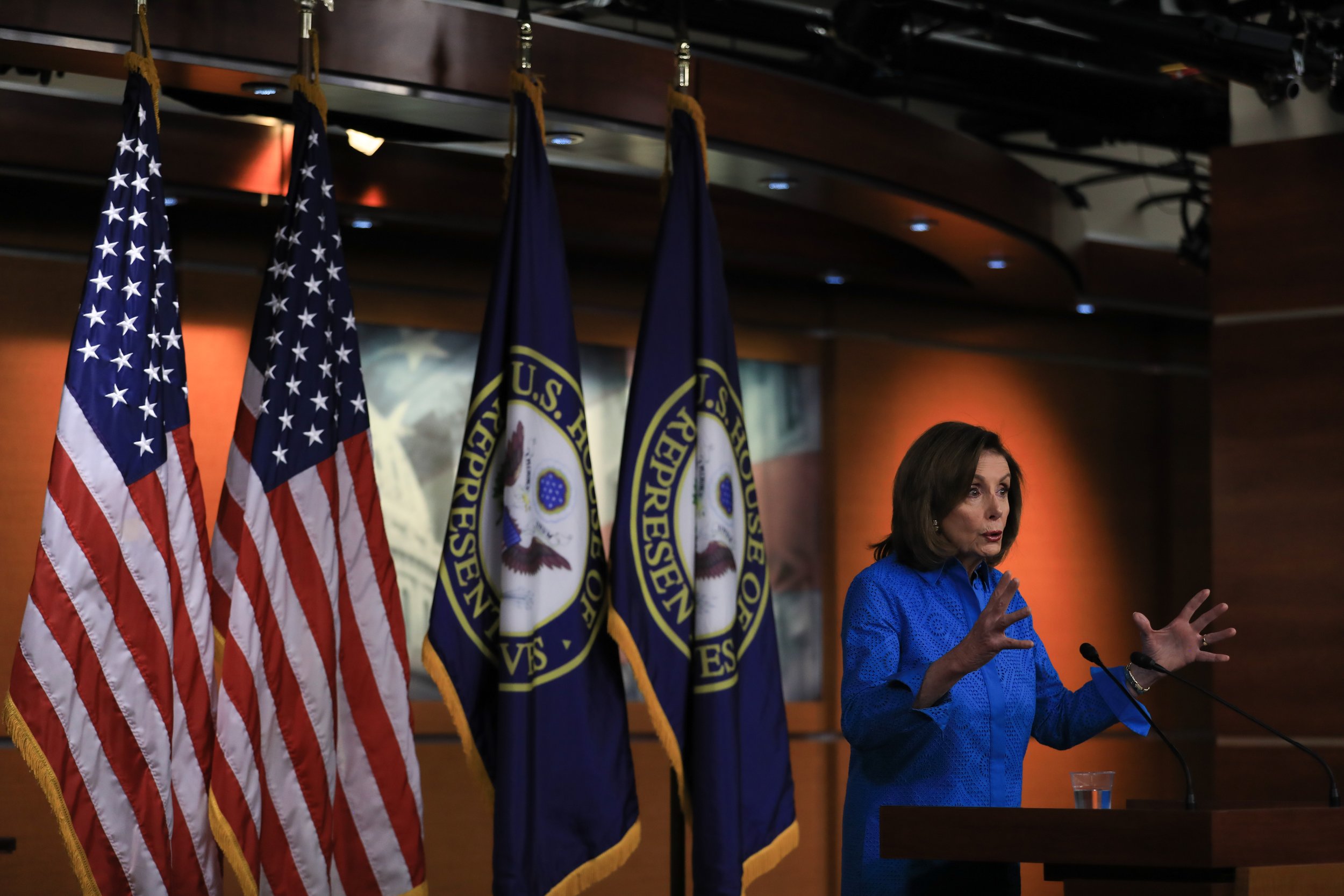  House Speaker Nancy Pelosi (D-CA) speaks during her weekly news conference with Capitol Hill reporters in Washington, March 17, 2022.&nbsp;(Emily Elconin for Reuters) 