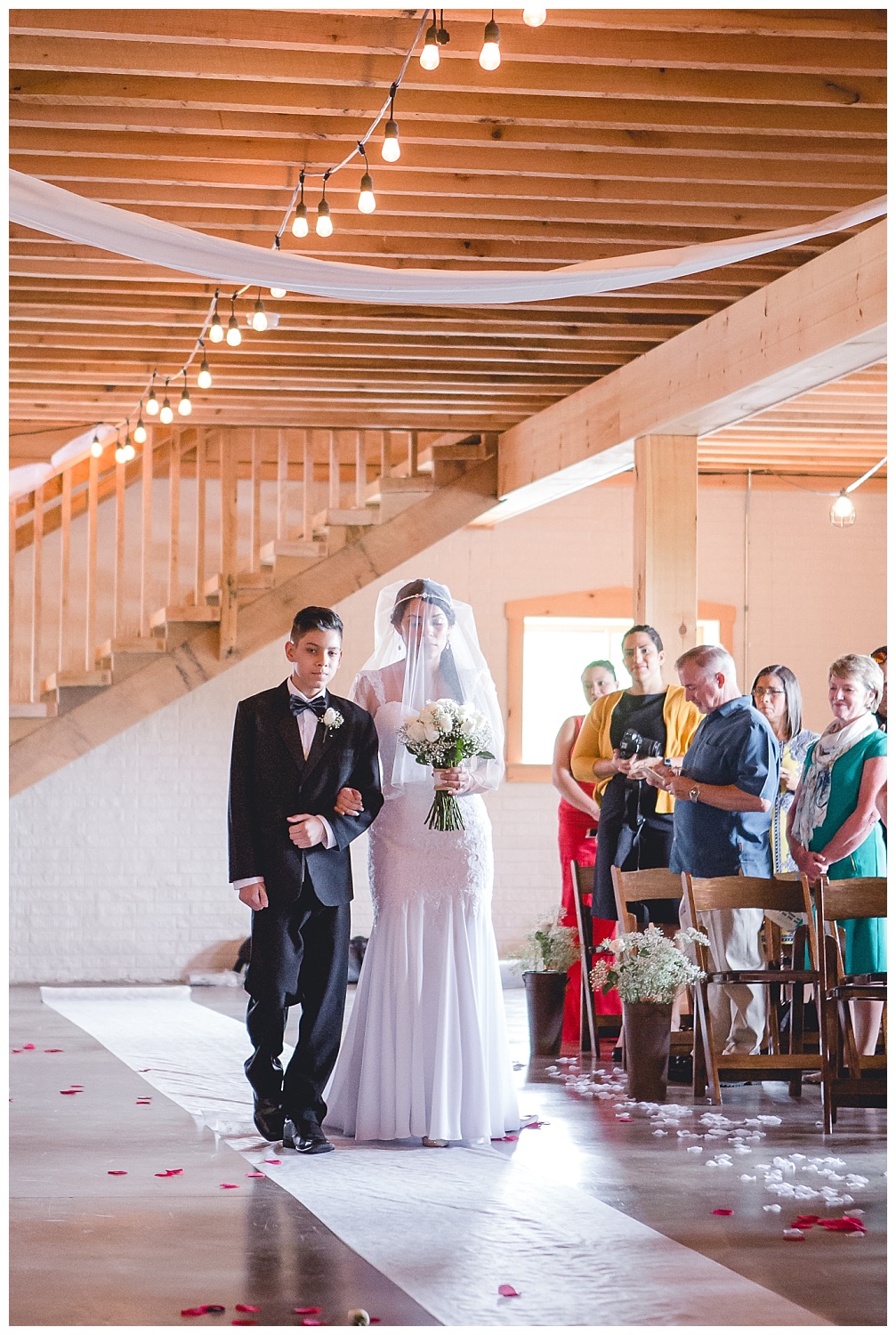 bride walks down the aisle
