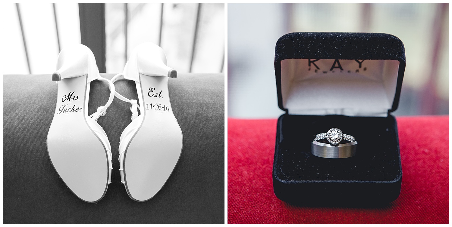 wedding shoes and rings